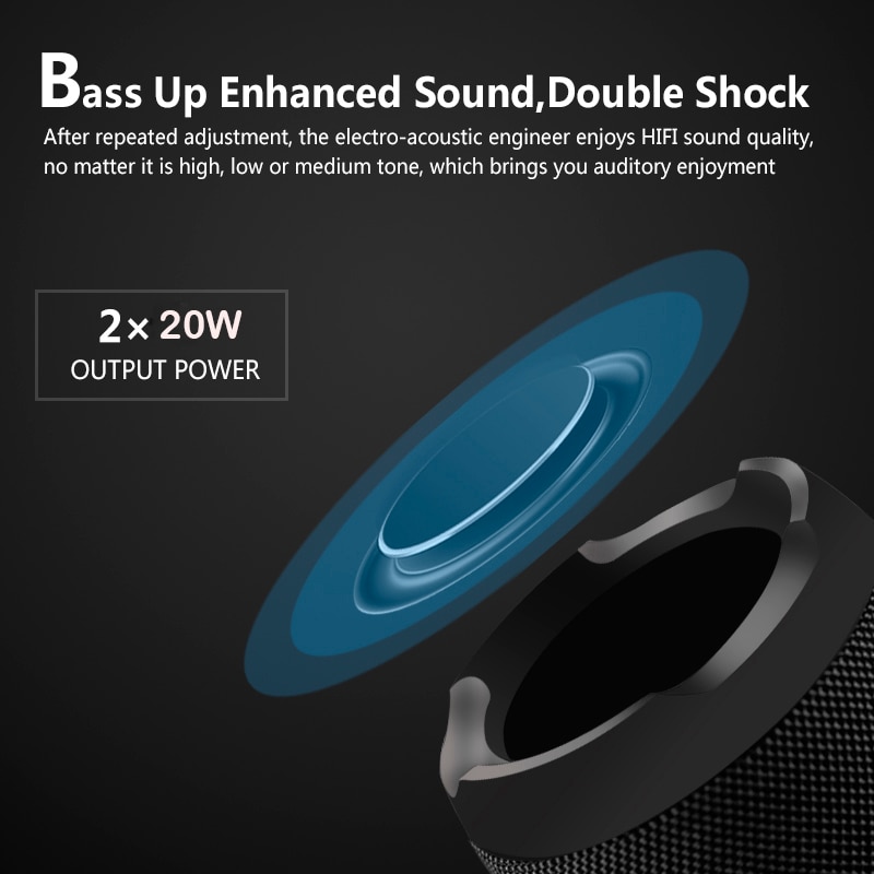 High Power 40W Bluetooth Speaker Bass Portable Column Wireless Stereo Subwoofer Music Playe Center With 3600mAh Battery Soundbox | Fugo Best